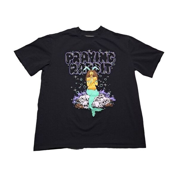 Praying Rabbit Shirt Men Adult 2XL Skulls Mermaid - Picture 1 of 7